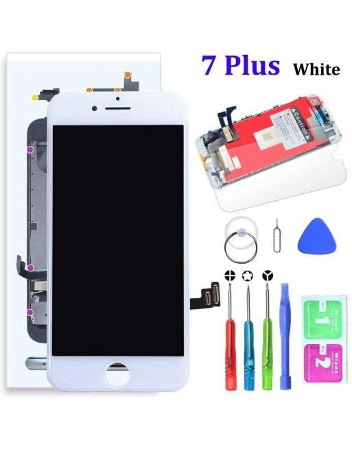 iPhone 7 Plus Screen Replacement White 5.5 Inch LCD Display with 3D Touch Screen Digitizer Frame Assembly with Repair Tools Kit