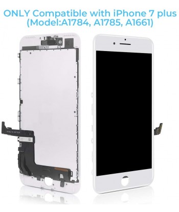 iPhone 7 Plus Screen Replacement White 5.5 Inch LCD Display with 3D Touch Screen Digitizer Frame Assembly with Repair Tools Kit