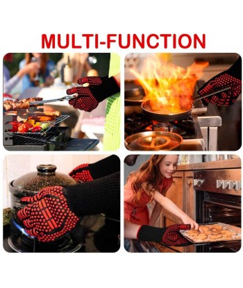 BBQ Grilling Gloves, 1472°F Extreme Heat Resistant Barbecue Gloves, Protect Hands and Non-Slip Oven Mitts