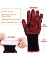 BBQ Grilling Gloves, 1472°F Extreme Heat Resistant Barbecue Gloves, Protect Hands and Non-Slip Oven Mitts