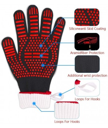 BBQ Grilling Gloves, 1472°F Extreme Heat Resistant Barbecue Gloves, Protect Hands and Non-Slip Oven Mitts