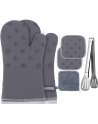 Professional Silicone Oven Glove, Oven Mitts and Pot Holders High Heat Resistant 500 Degree for Cooking