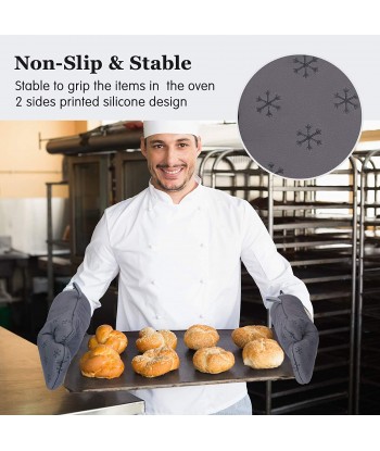 Professional Silicone Oven Glove, Oven Mitts and Pot Holders High Heat Resistant 500 Degree for Cooking