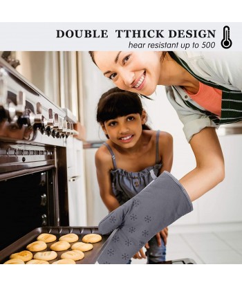 Professional Silicone Oven Glove, Oven Mitts and Pot Holders High Heat Resistant 500 Degree for Cooking