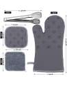 Professional Silicone Oven Glove, Oven Mitts and Pot Holders High Heat Resistant 500 Degree for Cooking