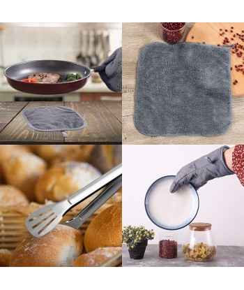 Professional Silicone Oven Glove, Oven Mitts and Pot Holders High Heat Resistant 500 Degree for Cooking