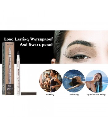 Eyebrow Pen, 4 Point Eyebrow Pencil Waterproof Eye Brown Makeup,Eyebrow Kits with 3 Eyebrow Stencil,1 Brow Razor