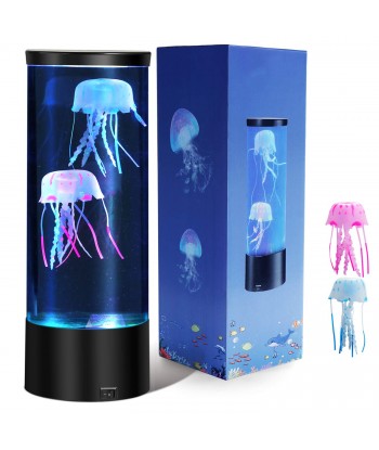 SENJWARM Electric Jellyfish Tank Table Lamp with 2 Silicone Jelly Fish, LED Lava Lamps with Color Changing Mood Lights