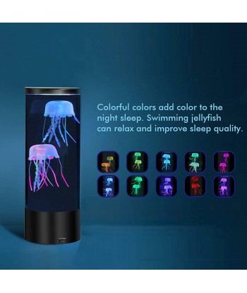 SENJWARM Electric Jellyfish Tank Table Lamp with 2 Silicone Jelly Fish, LED Lava Lamps with Color Changing Mood Lights