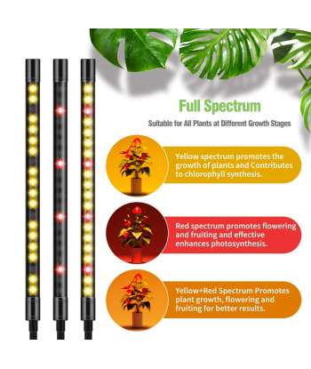 SENJWARM Grow Light with Stand, Grow Lights for Indoor Plants with Full Spectrum, 10 Dimmable Brightness, 4/8/12H Timer