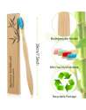 SENJWARM 18 Pieces Bamboo Toothbrushes Biodegradable Tooth Brush Natural with BPA-Free Nylon Bristles