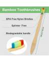 SENJWARM 40 Pieces Bamboo Toothbrushes Charcoal Toothbrush Biodegradable Toothbrush with BPA-Free Nylon Bristles