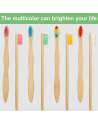 SENJWARM 40 Pieces Bamboo Toothbrushes Charcoal Toothbrush Biodegradable Toothbrush with BPA-Free Nylon Bristles