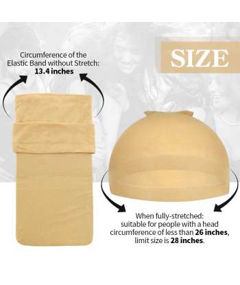 SENJWARM Beige Stocking Wig Caps for Women, 12 Pack