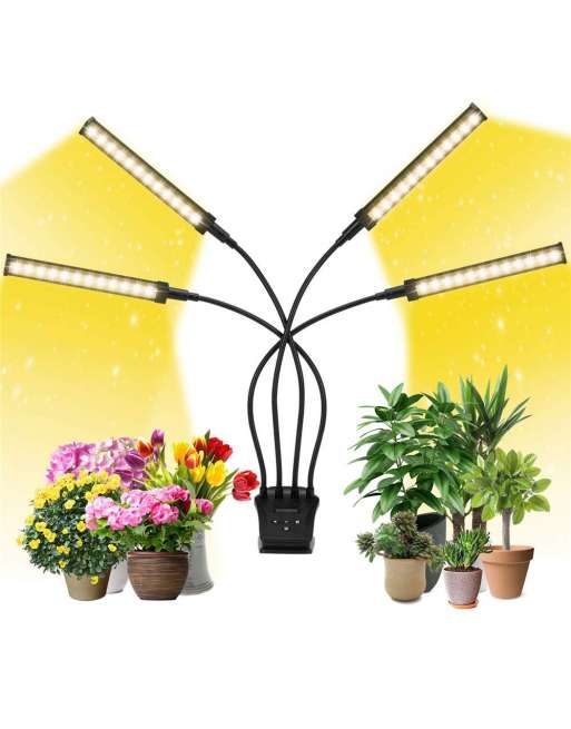 SENJWARM Grow Light, Full Spectrum Indoor Plant Grow Lights with LCD Display Timer, Adjustable Gooseneck