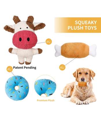 SENJWARM Puppy Toys for Small Dogs, 7 Pack Small Dog Toys, Cute Calf Squeaky Dog Toys, Durable Puppy Teething Toys