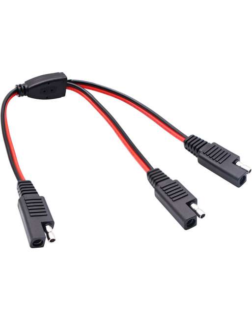 SAE Connector SAE DC Power Automotive Adapter Cable Y Splitter 1 to 2 SAE Extension Cable 14AWG 12inch/30cm