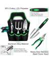 SENJWARM 11 Pieces Garden Tools Set- Outdoor Aluminum Heavy Duty Gardening Tools with Garden Gloves and Organizer Tote Bag,