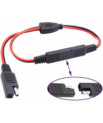 SAE Connector SAE DC Power Automotive Adapter Cable Y Splitter 1 to 2 SAE Extension Cable 14AWG 12inch/30cm