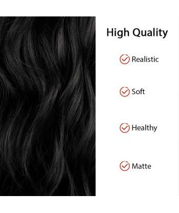 SENJWARM Long Black Wavy Wigs for Women Middle Part Curly Black Wig Natural Looking Synthetic Heat Resistant Fiber Wigs 24 Inch