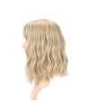 SENJWARM Loose Wave Blonde Wig Short Bob Wigs With Air Bangs Shoulder Length Wig For Women Curly Wavy Synthetic Cosplay Wig