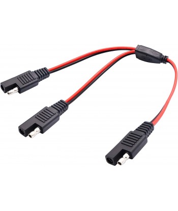 SAE Connector SAE DC Power Automotive Adapter Cable Y Splitter 1 to 2 SAE Extension Cable 14AWG 12inch/30cm