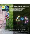 Solar Garden Lights - 3 Pack LED Color Changing Solar Lights for Garden, Patio, Backyard (2 Lilly Flowers and 1 Butterfly)