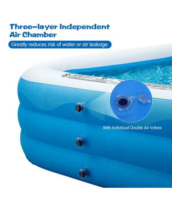 SENJWARM Inflatable Swimming Pool, 120" X 72" X 22" Full-Sized Family Inflatable Pools for Kiddie