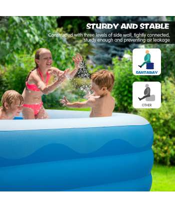 SENJWARM Inflatable Swimming Pool, 120" X 72" X 22" Full-Sized Family Inflatable Pools for Kiddie