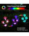 Solar Garden Lights - 3 Pack LED Color Changing Solar Lights for Garden, Patio, Backyard (2 Lilly Flowers and 1 Butterfly)