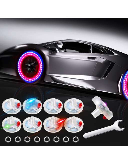 Car Tire Lights Wheel Valve Stem Hub Lamp Cap Lights Car Solar Led Tire Lights Solar Energy Flashing Lights