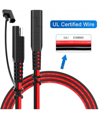 14AWG SAE Extension Cable, Quick Disconnect Wire Harness SAE Connector for Battery Charging Cable (15Feet)