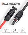 10AWG Solar Extension Cable with Female and Male Connector Solar Panel Adaptor Kit Tool (6FT Red + 6FT Black)