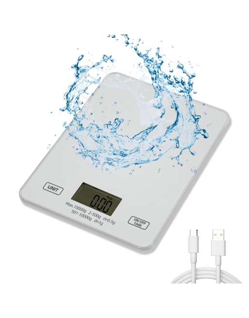 Buy Rechargeable Waterproof Digital Food Scale With Tempered Glass Surface  by Just Green Tech on Dot & Bo