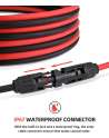 10AWG Solar Extension Cable with Female and Male Connector Solar Panel Adaptor Kit Tool (6FT Red + 6FT Black)