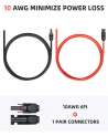 10AWG Solar Extension Cable with Female and Male Connector Solar Panel Adaptor Kit Tool (6FT Red + 6FT Black)