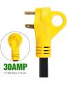 30 Amp Male to 50 Amp Female RV Power Cord, Heavy Duty Electrical Adapter with Dogbone Grip Handle, 12 Inches (125V/3750W)