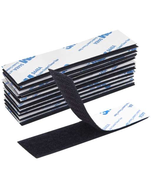 15Pairs Upgrade Hook Loop Strips with Adhesive, 1 x 4 Inch Heavy