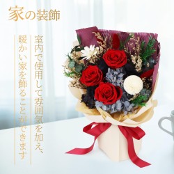 SENJWARM Preserved Flowers, Pink, Never-Withering, Bouquet, Fragrant Roses, Vase Included, Popular Mother's Day Gift