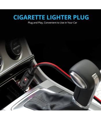 Car Replacement Cigarette Lighter Male Plug with Leads & LED Light, 12V/24V 10 inch 16AWG 15A Fuse (2 Pack)