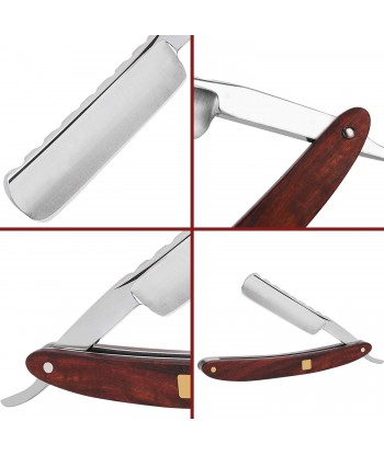 Straight Razor Vintage Straight Edge Barber Razor for men (Brown)