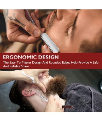 Straight Razor Vintage Straight Edge Barber Razor for men (Brown)