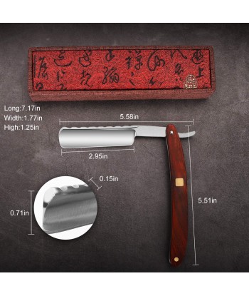 Straight Razor Vintage Straight Edge Barber Razor for men (Brown)