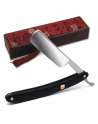 Straight Razor Professional Barber Razor with Tainless Steel Cutthroat Handmade Sharp Wood Handle (Black)