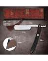 Straight Razor Professional Barber Razor with Tainless Steel Cutthroat Handmade Sharp Wood Handle (Black)