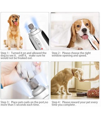 Dog Nail Grinder, Professional Pet Nail Clipper with LED Light, 3-Speeds Electric Pet Nail Trimmer Painless Paws Grooming