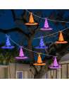 Halloween Witch Hat String Lights Decorations 8Pcs, 8 Modes Halloween Décor for Outdoor, Yard, Indoor, Tree