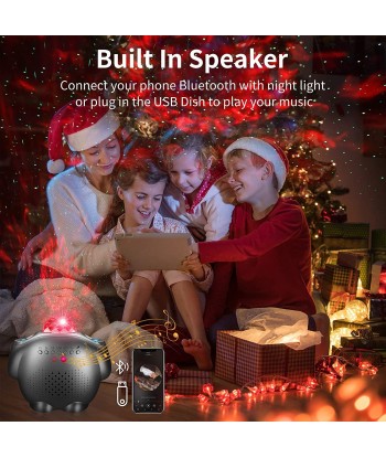 Star Projector, GRDE Night Light Projector 4 in 1 Galaxy Projector Ocean Wave Projector with Bluetooth Music Speaker