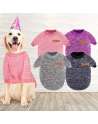 4 Pieces Dog Sweater Winter Pet Clothes Cozy Dog Outfit Soft Cat Sweater for Small Pet (Pink, Purple, Grey, Navy Blue)