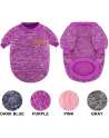 4 Pieces Dog Sweater Winter Pet Clothes Cozy Dog Outfit Soft Cat Sweater for Small Pet (Pink, Purple, Grey, Navy Blue)